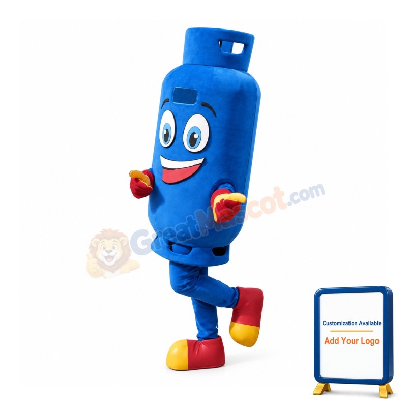 Blue Gas Tank Mascot Costume
