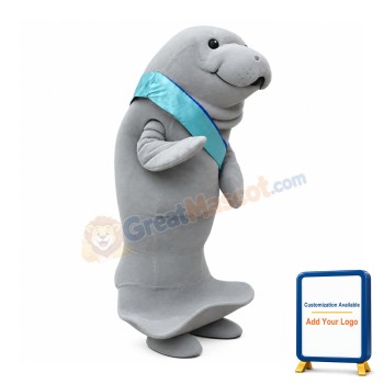 Friendly Manatee Mascot Costume