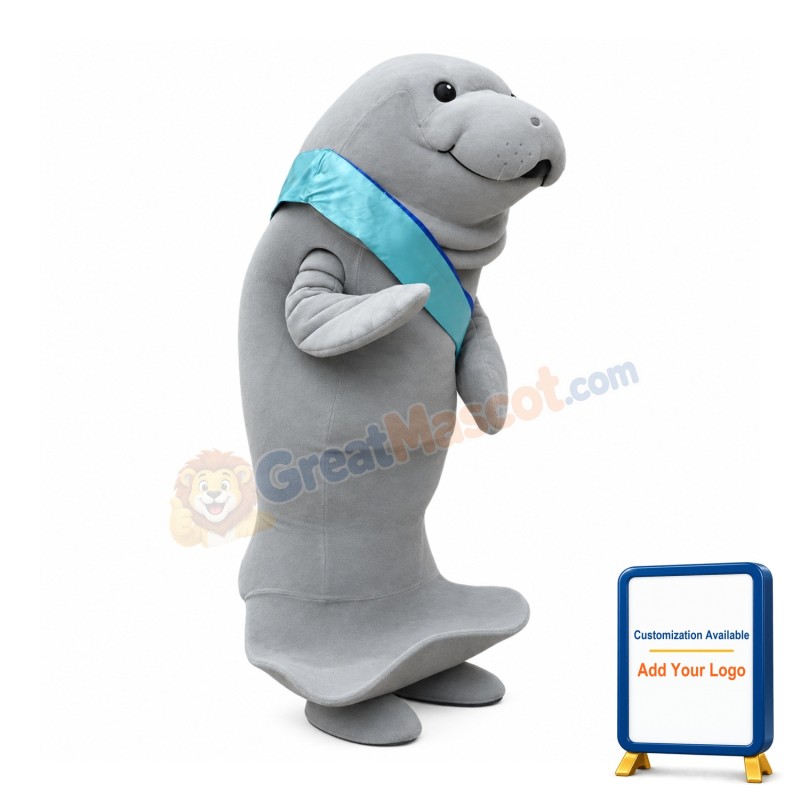 Friendly Manatee Mascot Costume