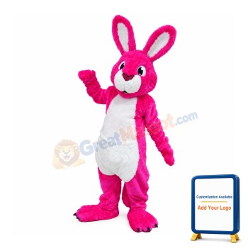 Pink & White Rabiit Mascot Costume