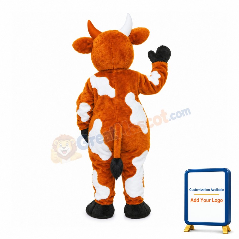 Friendly Yellow Cow Mascot Costume