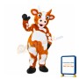 Friendly Yellow Cow Mascot Costume