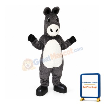 Happy Realistic Donkey Mascot Costume