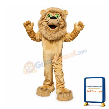 Friendly Realistic Lion Mascot Costume
