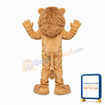 Friendly Realistic Lion Mascot Costume