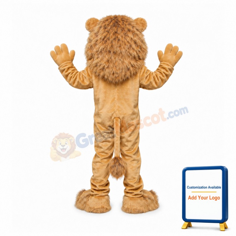 Friendly Realistic Lion Mascot Costume