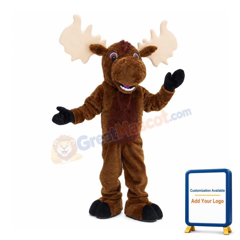 Power Lightweight Moose Mascot Costume