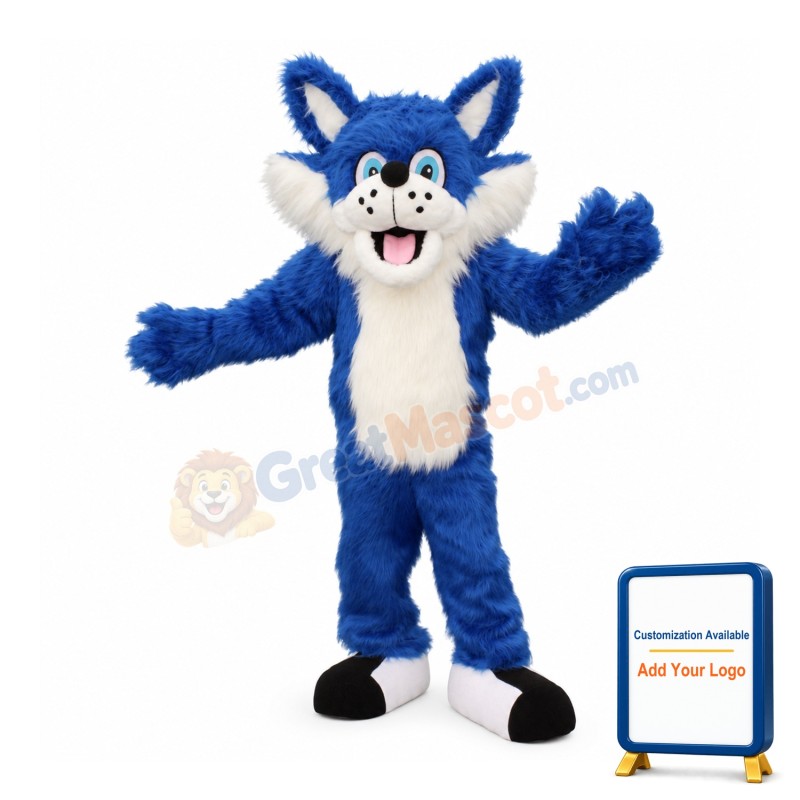 Blue Lightweight Wolf Mascot Costume