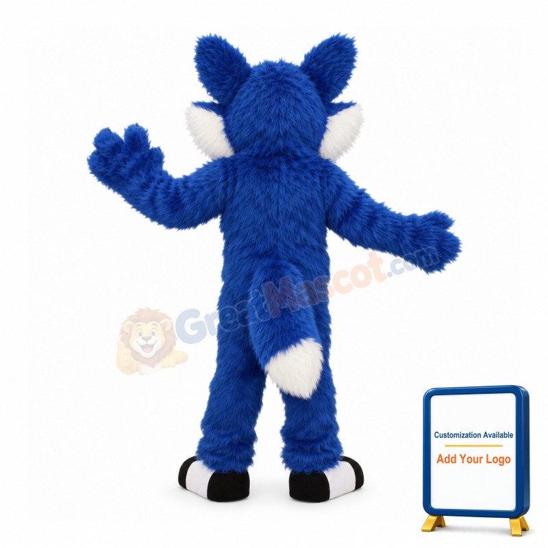 Blue Lightweight Wolf Mascot Costume