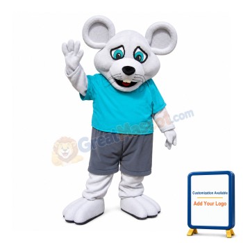 Friendly Lightweight Grey Mouse Mascot Costume
