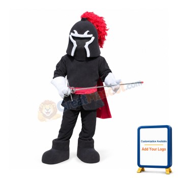 Black & Red Lightweight Warrior Mascot Costume