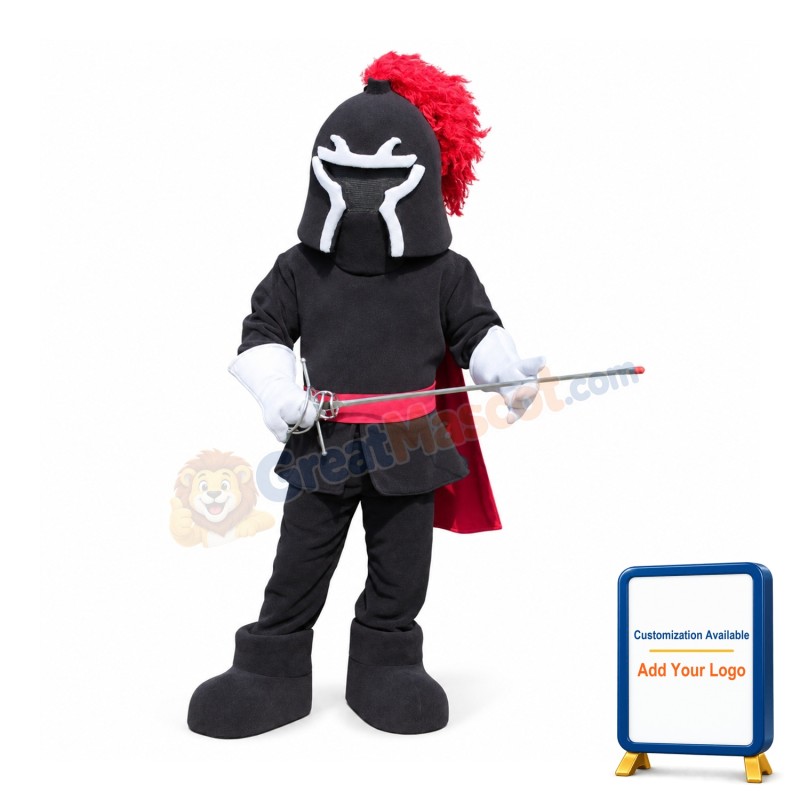 Black & Red Lightweight Warrior Mascot Costume