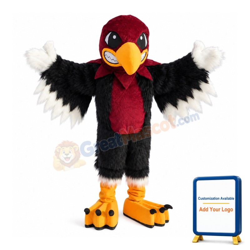 Red & Black Eagle Mascot Costume