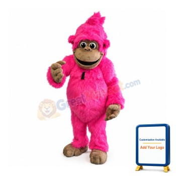 Pink Gorilla Mascot Costume