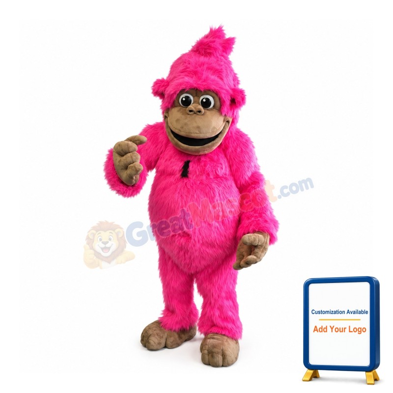 Pink Gorilla Mascot Costume