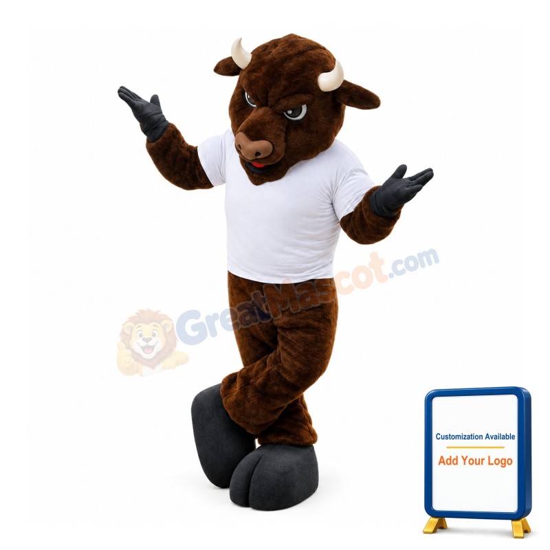 Friendly Power Buffalo Mascot Costume