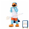Friendly Blue Hawk Mascot Costume