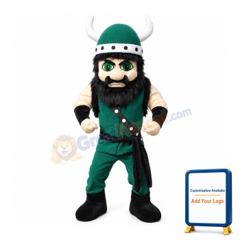 Green Suit Viking Mascot Costume