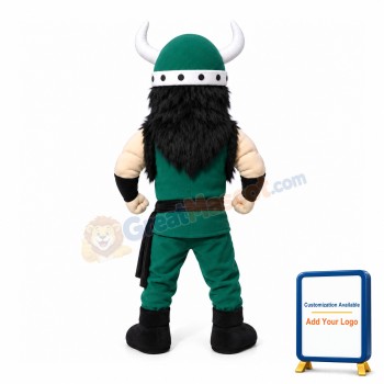 Green Suit Viking Mascot Costume
