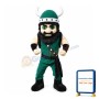 Green Suit Viking Mascot Costume