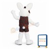 Friendly White Bunny Mascot Costume