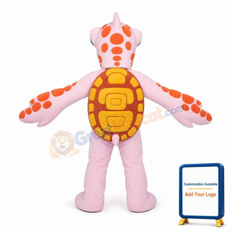 Pink Sea Turtle Mascot Costume