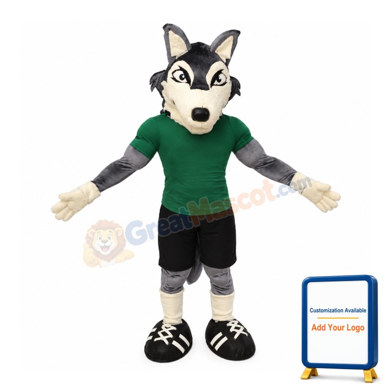 Power Sport Realistic Wolf Mascot Costume