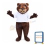Happy Realistic Beaver Mascot Costume