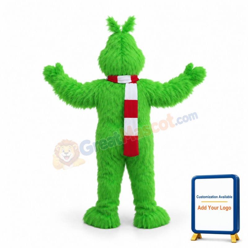 Friendly Realistic Grinch Mascot Costume