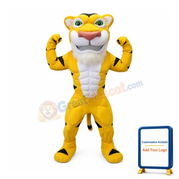 Power Muscular Tiger Mascot Costume