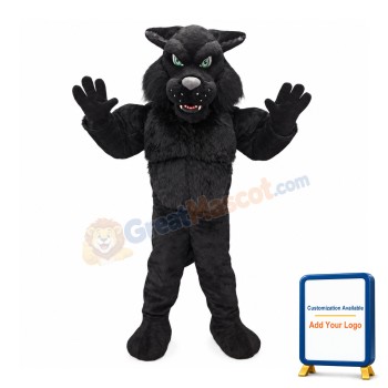 Fierce Black Wildcat Mascot Costume