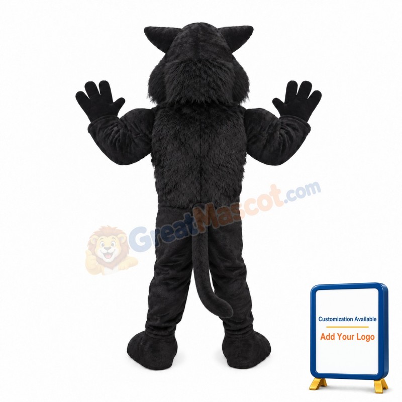Fierce Black Wildcat Mascot Costume