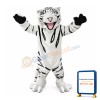 Realistic White Tiger Mascot Costume
