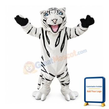 Affordable Realistic White Tiger Mascot Costume