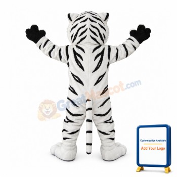 Realistic White Tiger Mascot Costume