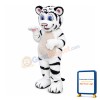 Friendly White Tiger Mascot Costume