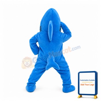 Realistic Blue Shark Mascot Costume