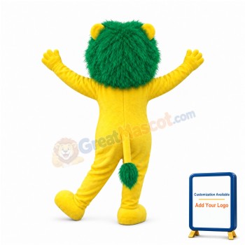 Yellow & Green Lion Mascot Costume