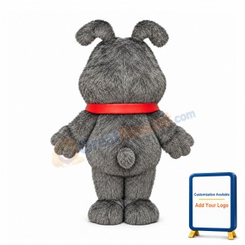 Lovely Plush Grey Dog Mascot Costume