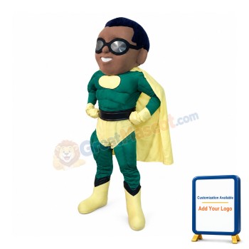 Muscular African American Hero Mascot Costume