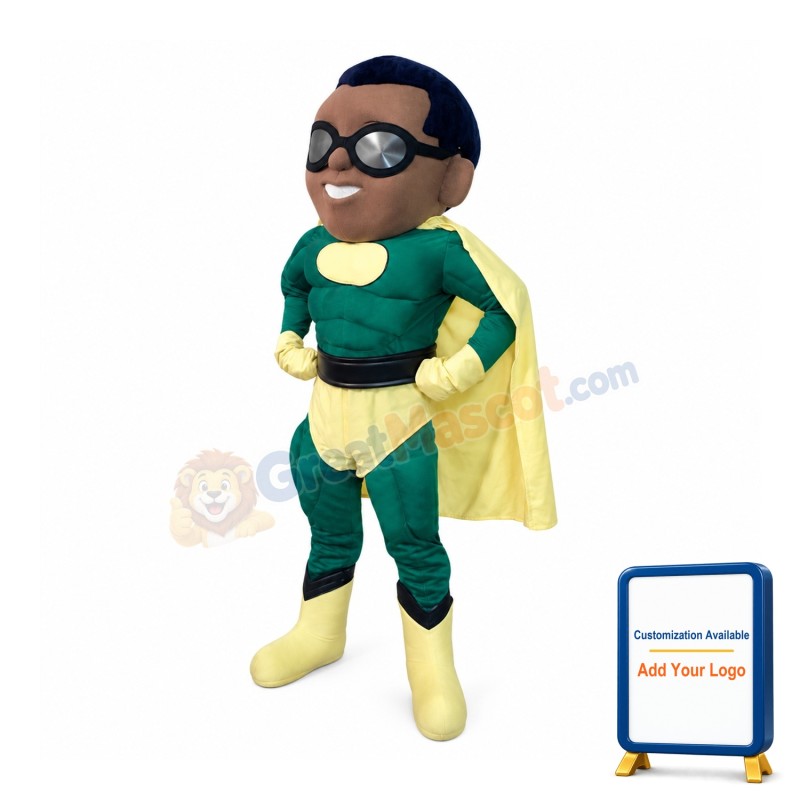 Muscular African American Hero Mascot Costume