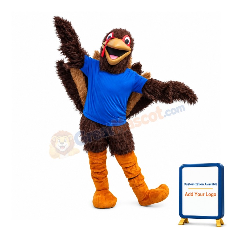 Friendly Realistic Turkey Mascot Costume