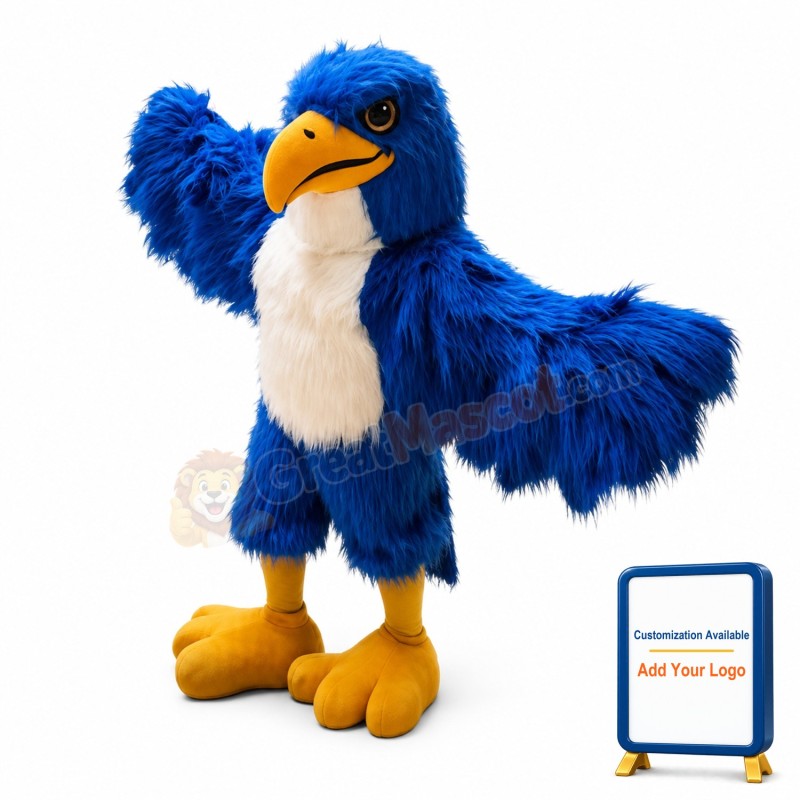 Blue Hawk Mascot Costume