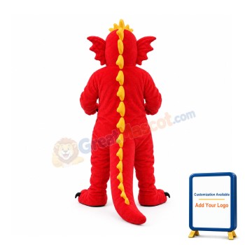 Fierce Realistic Red Dragon Mascot Costume