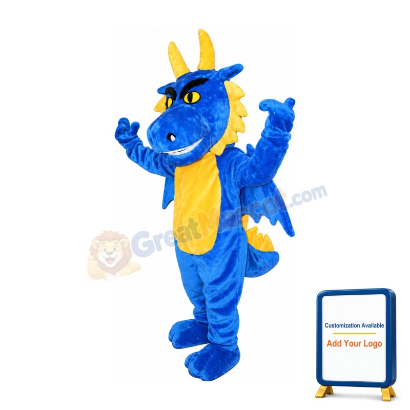 Affordable Blue Dragon Mascot Costume