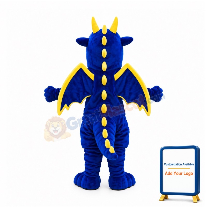 Fierce Lightweight Blue Dragon Mascot Costume