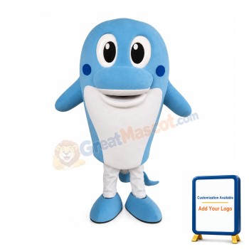 Lovely Lightweight Blue Dolphin Mascot Costume