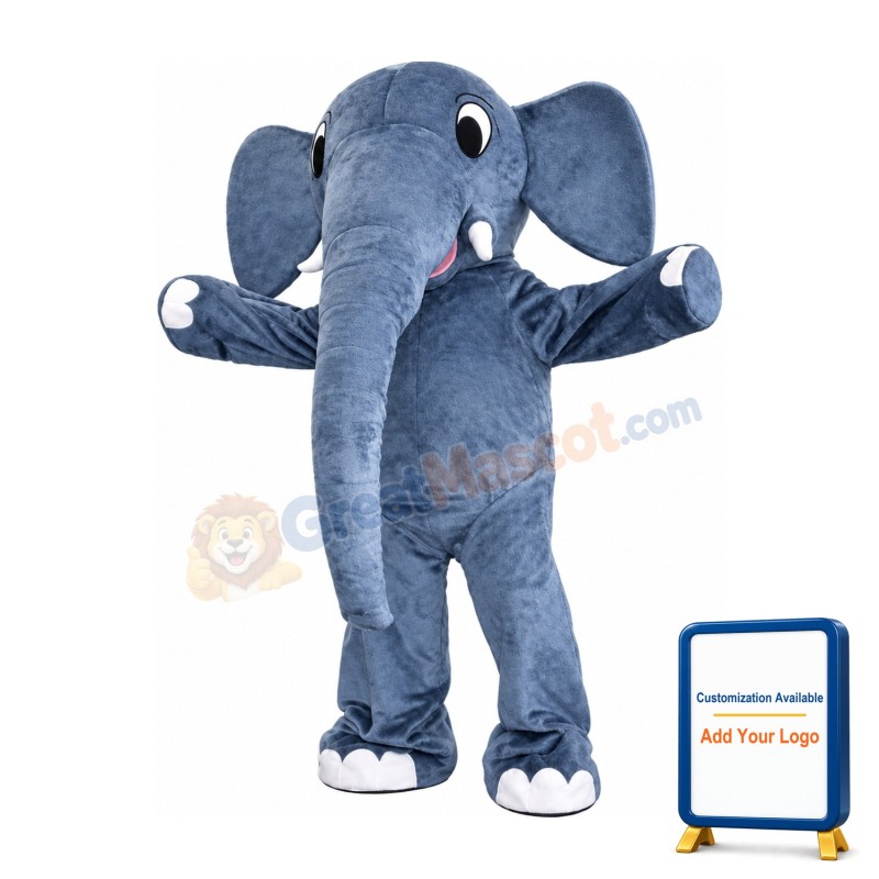 Friendly Realistic Elephant Mascot Costume
