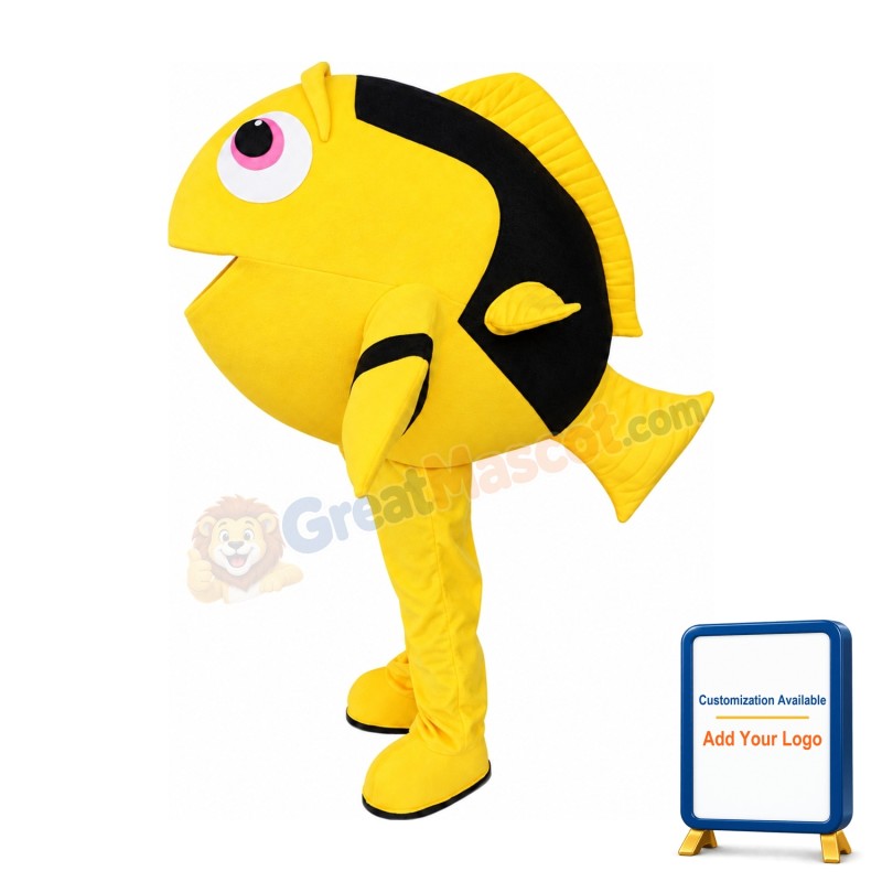Yellow Fish Mascot Costume