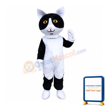 Affordable Black White Cat Mascot Costume